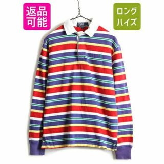 ラルフローレン(Ralph Lauren)の90s ■ POLO ポロ ラルフローレン ボーダー 長袖 ラガーシャツ ( レ(シャツ/ブラウス(半袖/袖なし))