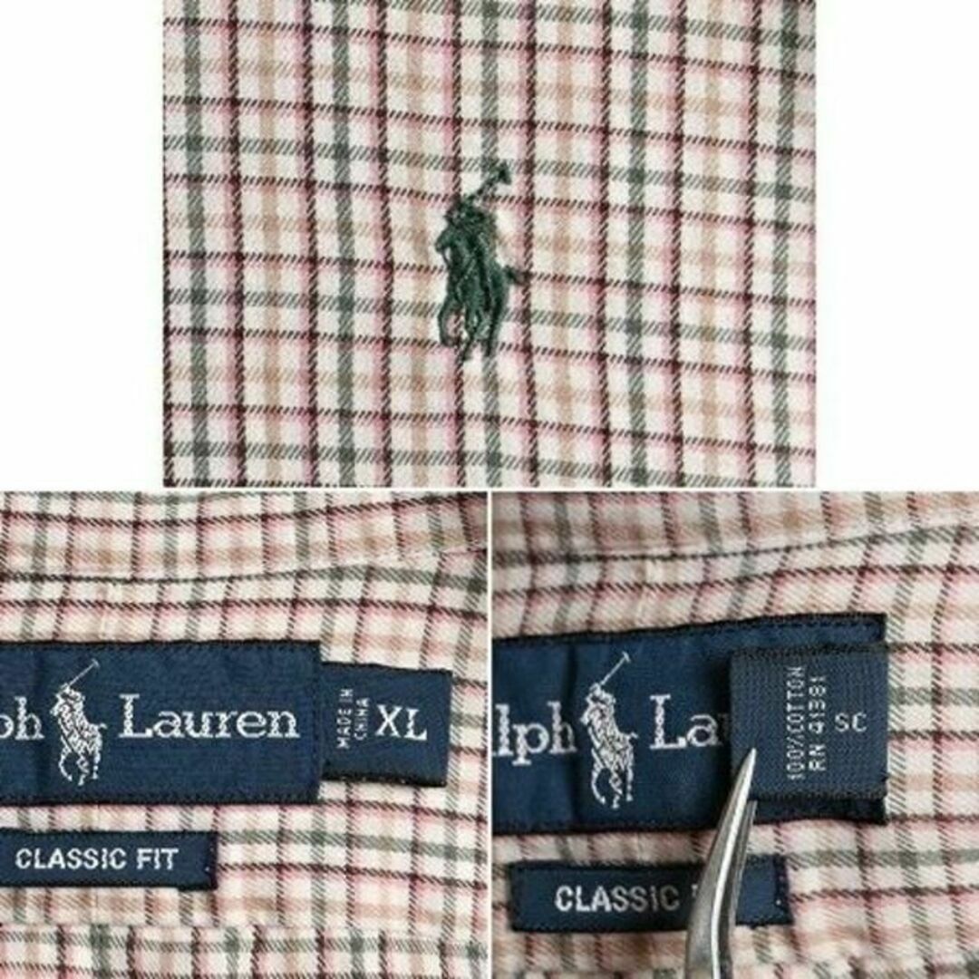 Ralph Lauren(ラルフローレン)の90s 大きいサイズ XL ■ ラルフローレン チェック 長袖 ボタンダウン シ メンズのトップス(シャツ)の商品写真