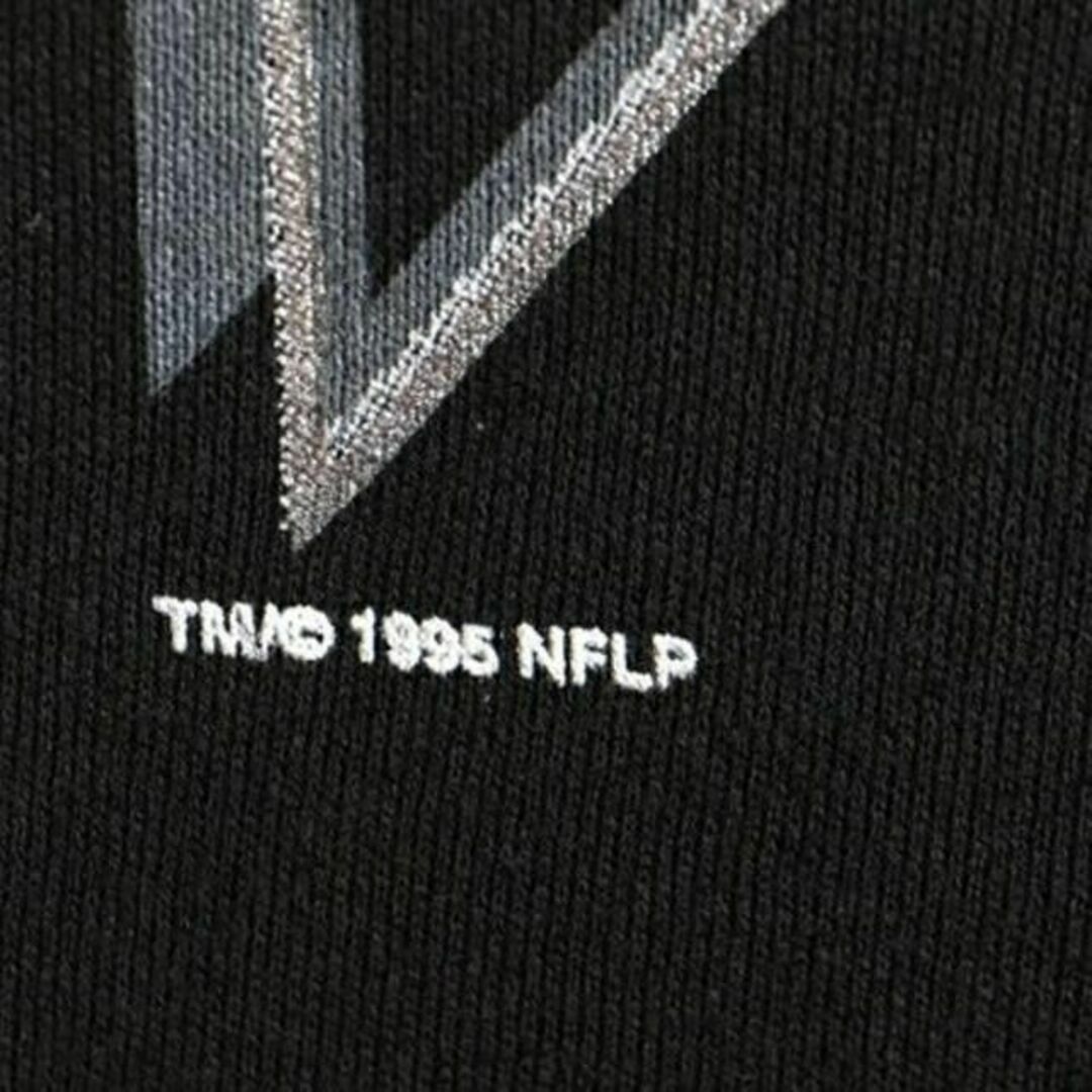90s USA製 人気 黒 ■ NFL オフィシャル レイダース プリント スウ 4