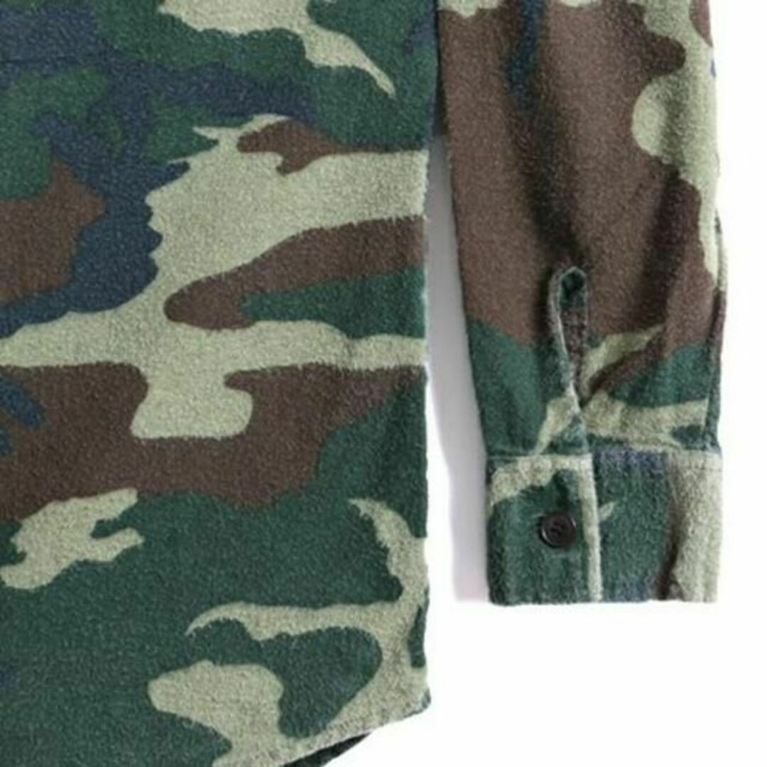90s オールド ■ ウッドランド カモ 迷彩 長袖 プリント フランネル シャ メンズのトップス(シャツ)の商品写真