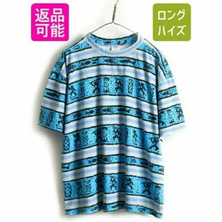 新品 デッドストック 80s 90s USA製 ■ CRAZY SHIRT 総柄(Tシャツ/カットソー(半袖/袖なし))