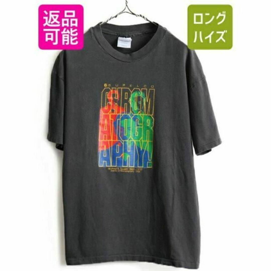 90s USA製 人気 黒 ■ 偉人 アート プリント 半袖 Tシャツ ( メン