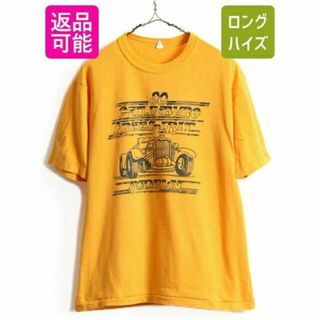 80s USA製 ビンテージ ■ ホットロッド マッスルカー プリント 半袖 T(Tシャツ/カットソー(半袖/袖なし))