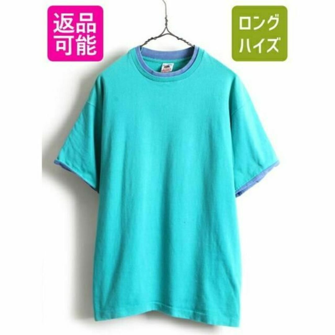 90s USA製 ■ フルーツオブザルーム 二重リブ 半袖 Tシャツ ( メンズ