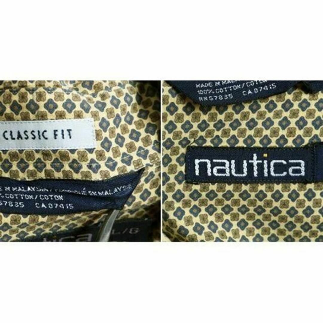 NAUTICA(ノーティカ)の90s ■ ノーティカ 総柄 長袖 ボタンダウン シャツ ( メンズ L ) 古 メンズのトップス(シャツ)の商品写真