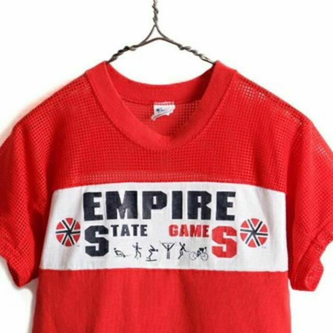 Champion - 80s USA製 □ チャンピオン メッシュ 切替 プリント Champion - 80s USA製 □ チャンピオン メッシュ 切替 プリント