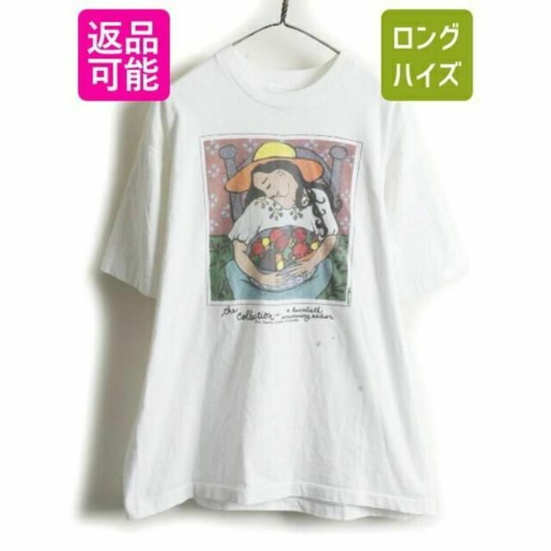 トップス90s USA製 大きいサイズ XL ★ 絵画 アート プリント 半袖 Tシャツ