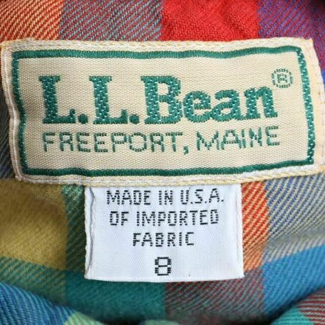 L.L.Bean(エルエルビーン)の80s USA製 ■ LLBEAN チェック 長袖 シャツ 8 レディース XS レディースのトップス(シャツ/ブラウス(半袖/袖なし))の商品写真