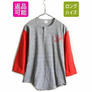 チャンピオン(Champion)の70s USA製 ビンテージ ■ ヘンリーネック プリント ベースボール Tシャ(Tシャツ/カットソー(半袖/袖なし))