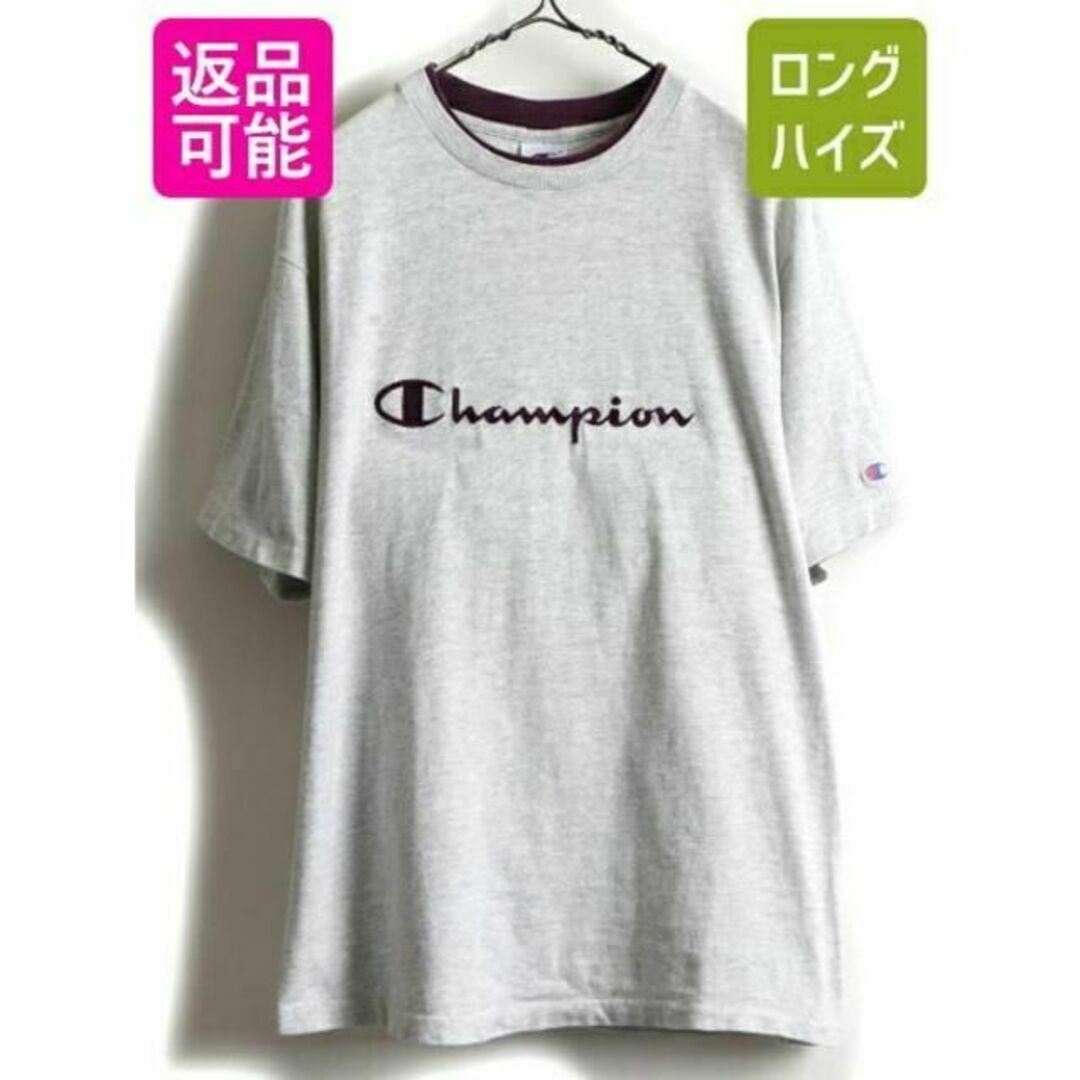 Champion(チャンピオン)の90s USA製 ★ チャンピオン 二重リブ ビッグ ロゴ 刺繍 半袖 Tシャツ メンズのトップス(Tシャツ/カットソー(半袖/袖なし))の商品写真