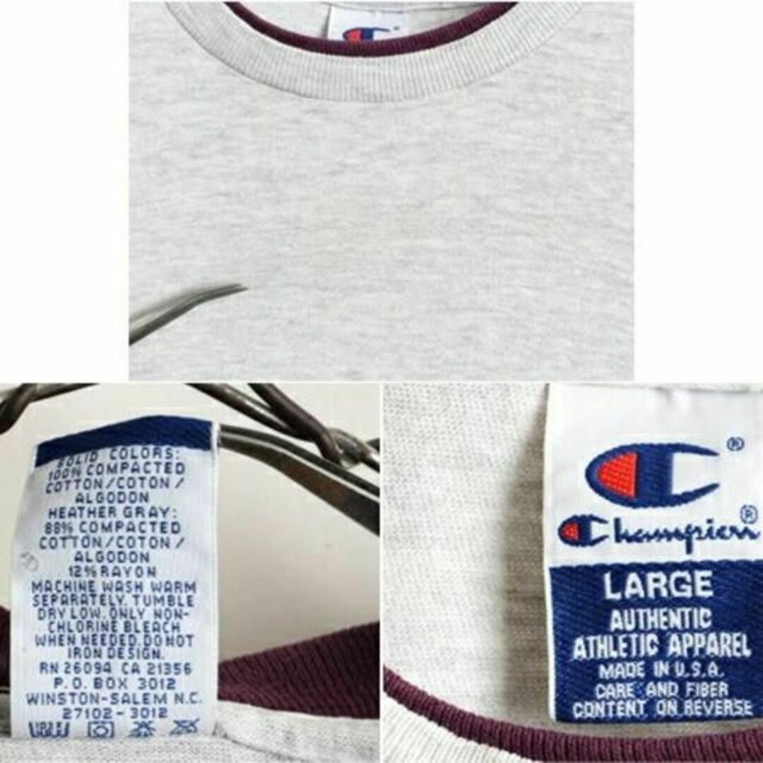 Champion(チャンピオン)の90s USA製 ★ チャンピオン 二重リブ ビッグ ロゴ 刺繍 半袖 Tシャツ メンズのトップス(Tシャツ/カットソー(半袖/袖なし))の商品写真