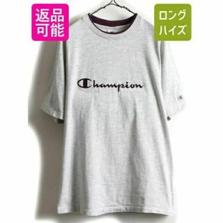 チャンピオン(Champion)の90s USA製 ★ チャンピオン 二重リブ ビッグ ロゴ 刺繍 半袖 Tシャツ(Tシャツ/カットソー(半袖/袖なし))