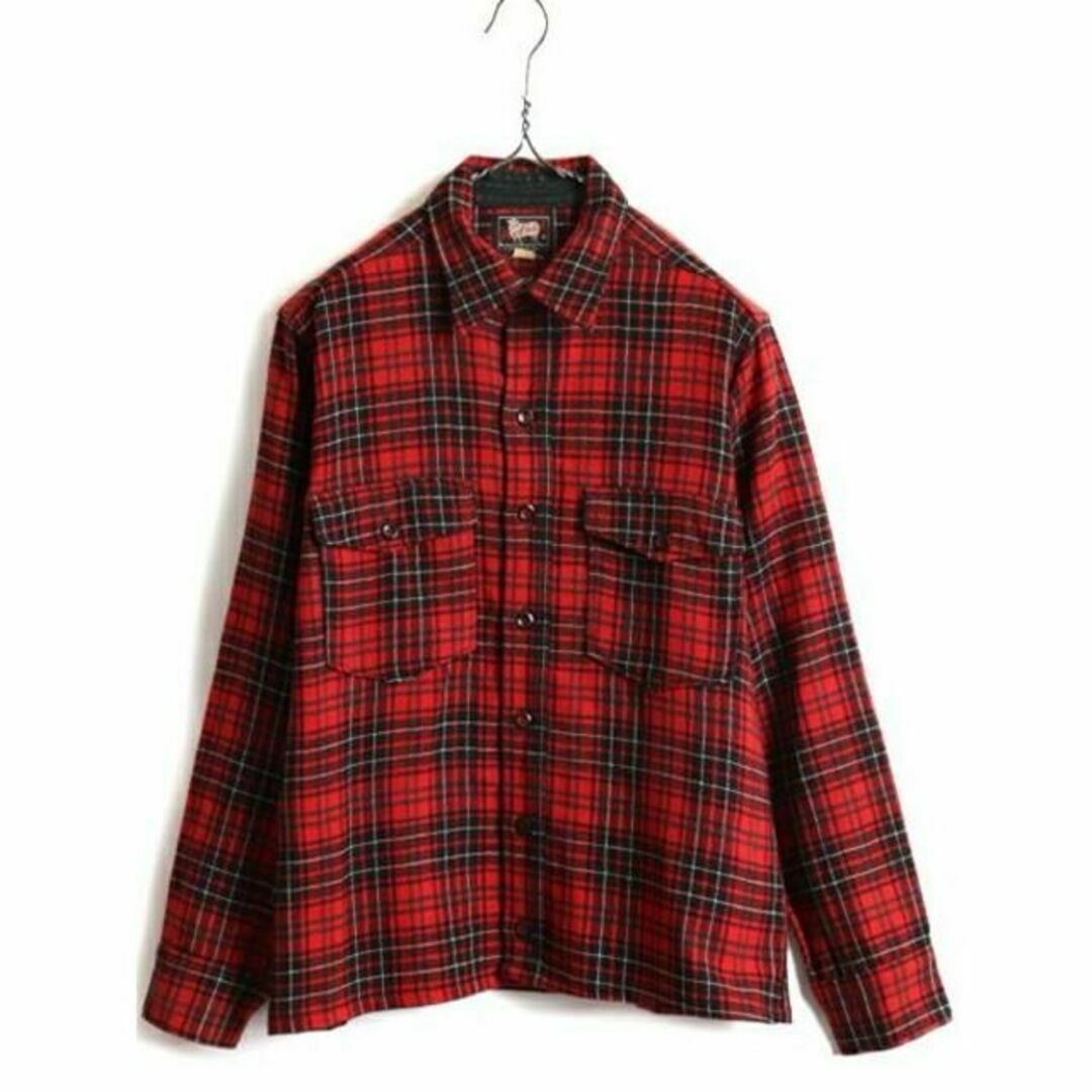 WOOLRICH(ウールリッチ)の50s 初期 ビンテージ USA製 ■ ウールリッチ チェック 長袖 ウール シ メンズのトップス(シャツ)の商品写真