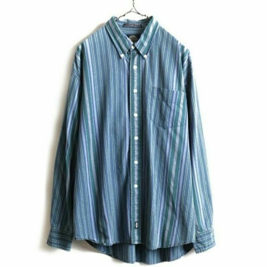 90s 大きいサイズ XL ■ DOCKERS リーバイス ストライプ 長袖 ボ