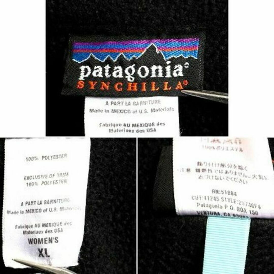 人気 黒 ■ 04年製 パタゴニア シンチラ マースピアル フリース ジャケット 5