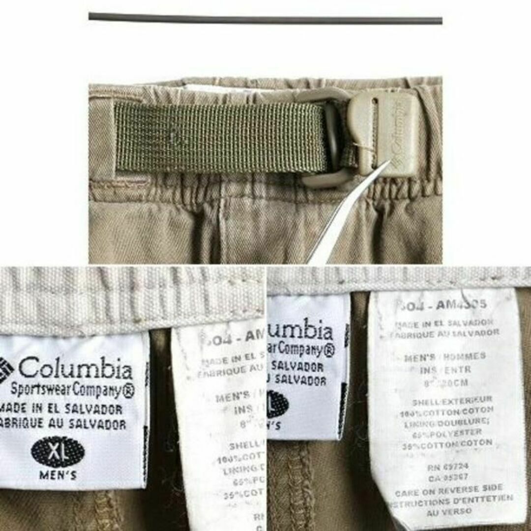 Columbia(コロンビア)の90s 大きいサイズ XL ■ コロンビア ベルト付き コットン ショートパンツ メンズのパンツ(ワークパンツ/カーゴパンツ)の商品写真