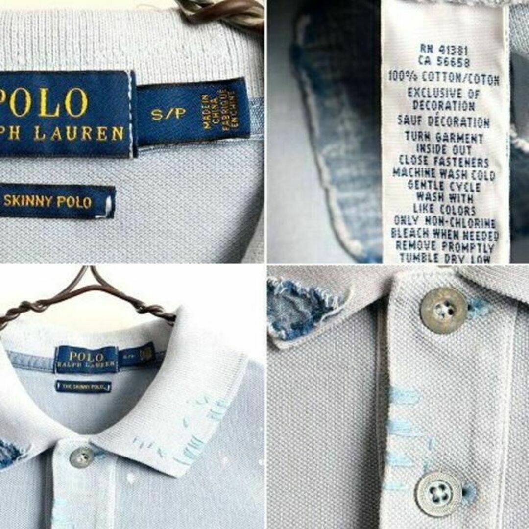 Ralph Lauren(ラルフローレン)のビンテージ 加工 希少サイズ S ■ POLO ポロ ラルフローレン 鹿の子 半 レディースのトップス(シャツ/ブラウス(半袖/袖なし))の商品写真