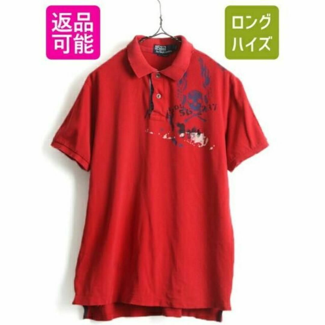 トップスビンテージ 加工 ■ POLO ポロ ラルフローレン スカル プリント 鹿の子