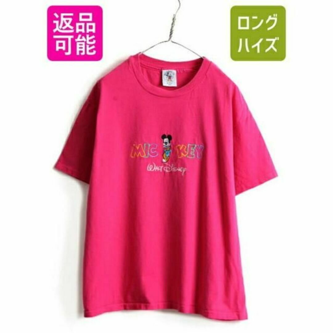 Disney(ディズニー)の90s USA製 大きいサイズ XL ■ ディズニー オフィシャル ミッキー 刺 メンズのトップス(Tシャツ/カットソー(半袖/袖なし))の商品写真