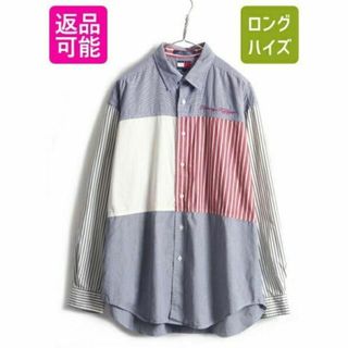 トミーヒルフィガー(TOMMY HILFIGER)の90s ■ トミーヒルフィガー クレイジー 切替 長袖 ボタンダウン シャツ ((シャツ)