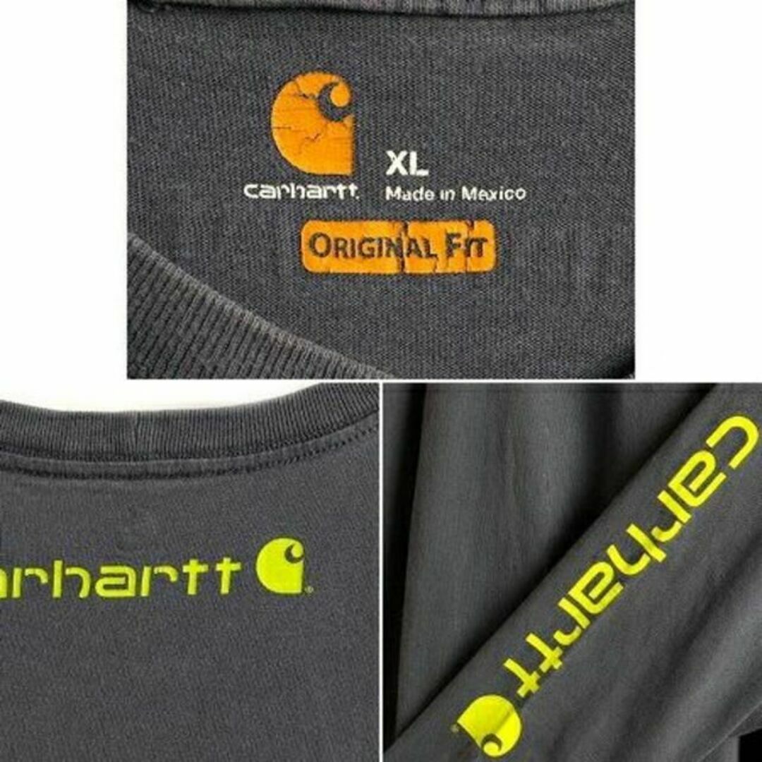 carhartt(カーハート)の大きいサイズ XL ■ カーハート 袖 プリント コットン 長袖 Tシャツ (  メンズのトップス(Tシャツ/カットソー(半袖/袖なし))の商品写真