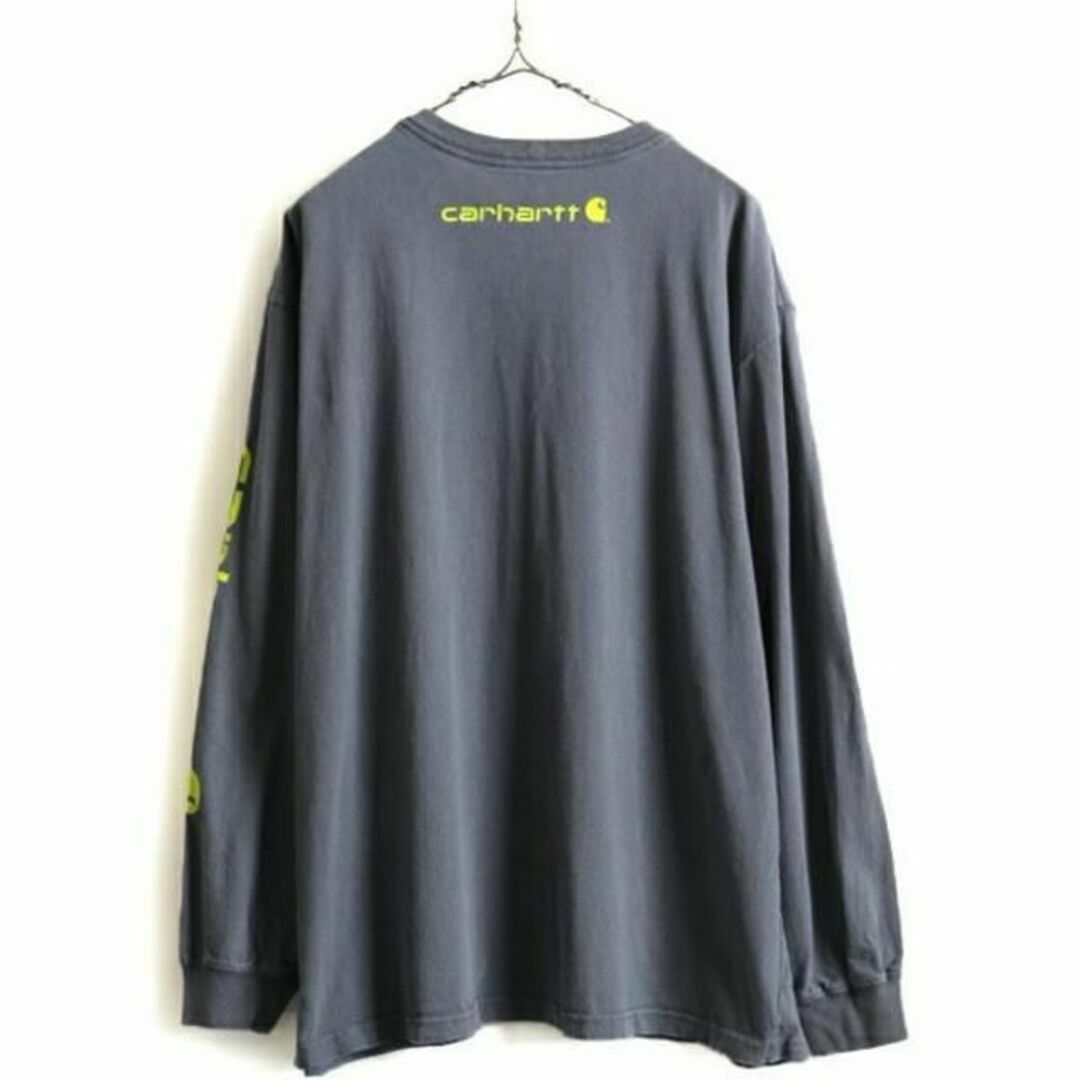 carhartt(カーハート)の大きいサイズ XL ■ カーハート 袖 プリント コットン 長袖 Tシャツ (  メンズのトップス(Tシャツ/カットソー(半袖/袖なし))の商品写真