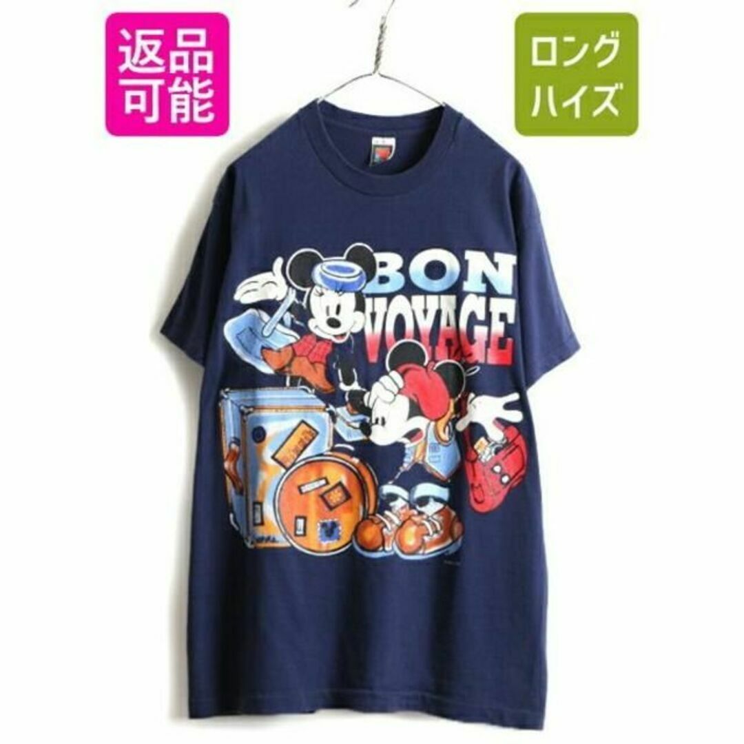 90s USA製 ■ ディズニー オフィシャル ミッキー ミニー プリント 半袖90sUSA製