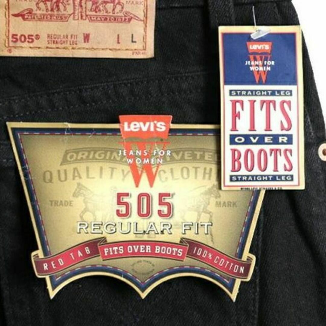 タグ付き 新品 デッドストック 90s USA製 Levis 505 ブラック