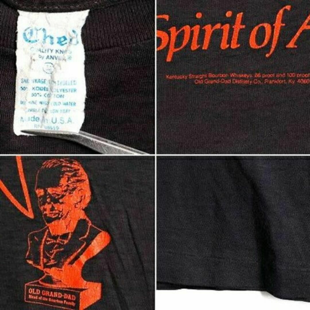 70s USA製 ビンテージ 人気 黒 ■ 企業物 両面 プリント 半袖 Tシャ メンズのトップス(Tシャツ/カットソー(半袖/袖なし))の商品写真