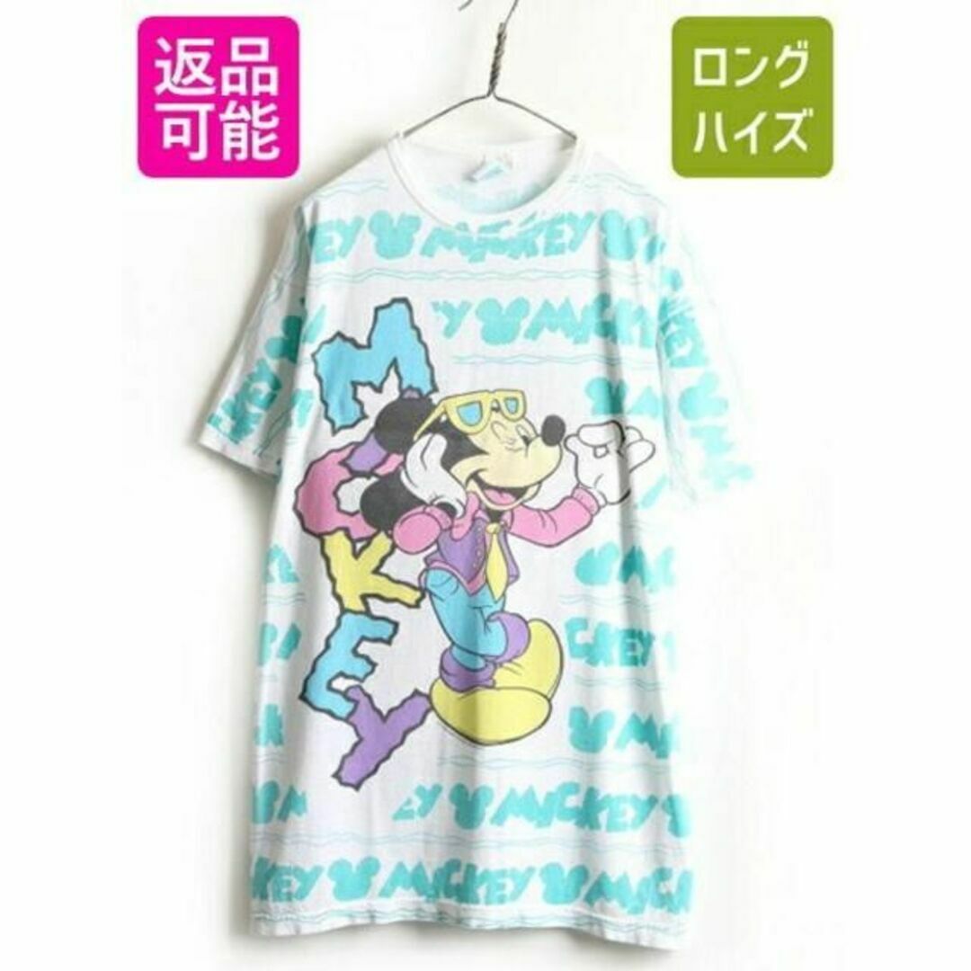 Disney(ディズニー)の90s USA製 ■ ディズニー オフィシャル ミッキー マウス 総柄 プリント メンズのトップス(Tシャツ/カットソー(半袖/袖なし))の商品写真