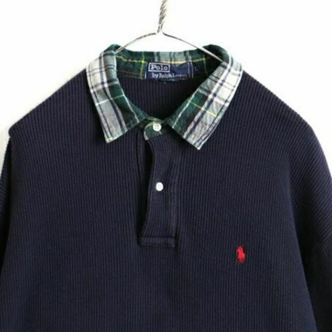 Ralph Lauren(ラルフローレン)の90s ■ POLO ポロ ラルフローレン サーマル 長袖 ポロシャツ ( メン メンズのトップス(ポロシャツ)の商品写真