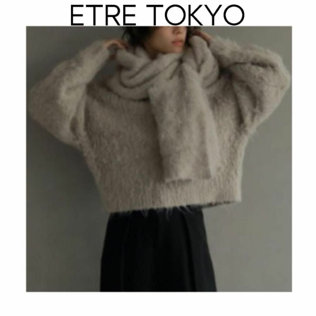 ETRE TOKYO ボトルネックヘアリーニットプルオーバー　ピンクベージュ