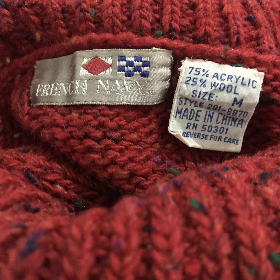 French Navyヴィンテージ ノルディック 総柄ニット セーター レッド レディースのトップス(ニット/セーター)の商品写真