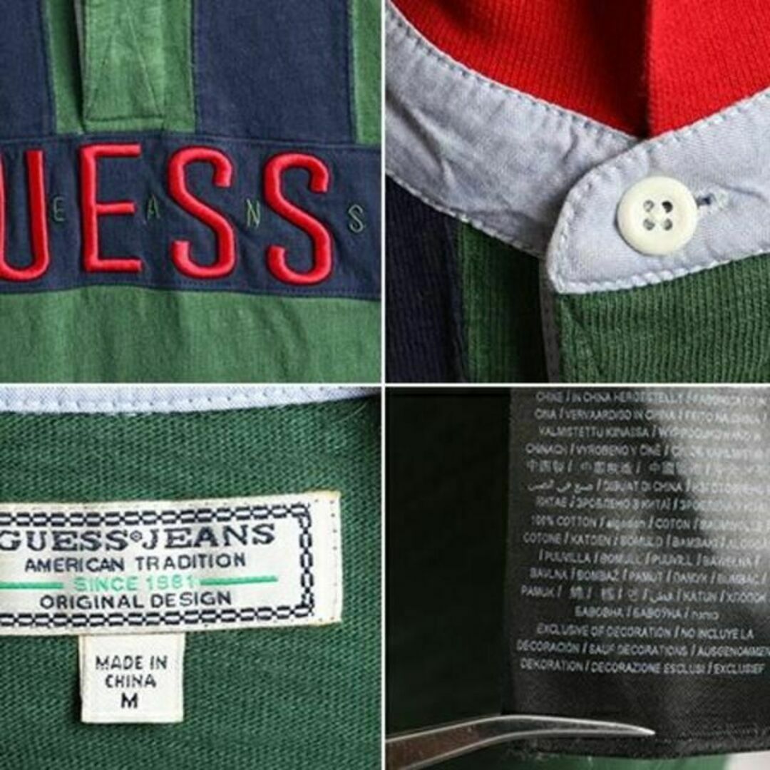 GUESS(ゲス)の■ ゲス ジーンズ GUESS JEANS ビッグ ロゴ 刺繍 切替 長袖 ラガ メンズのトップス(シャツ)の商品写真