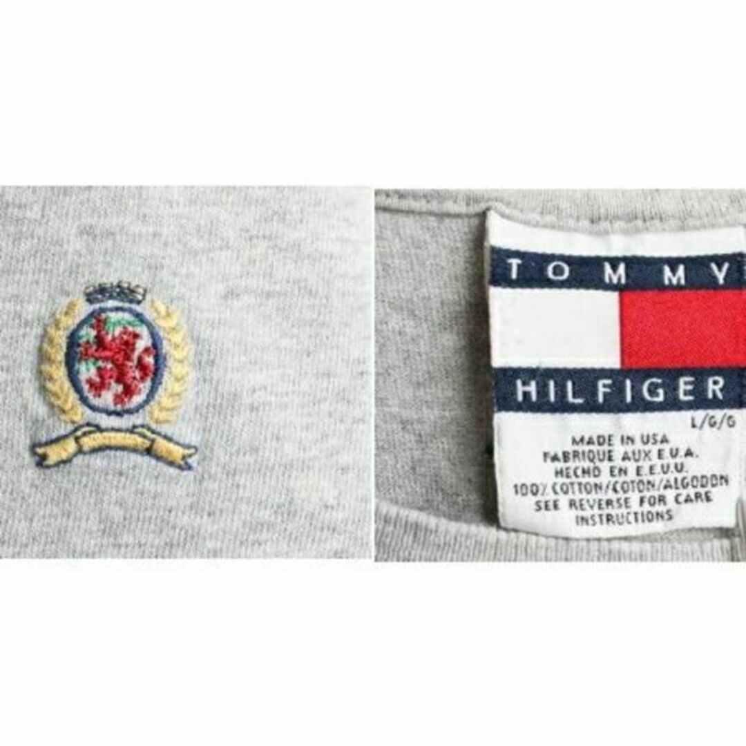 TOMMY HILFIGER(トミーヒルフィガー)の90's USA製 ■ トミー ヒルフィガー ワンポイント クレスト 刺繍 半袖 メンズのトップス(Tシャツ/カットソー(半袖/袖なし))の商品写真