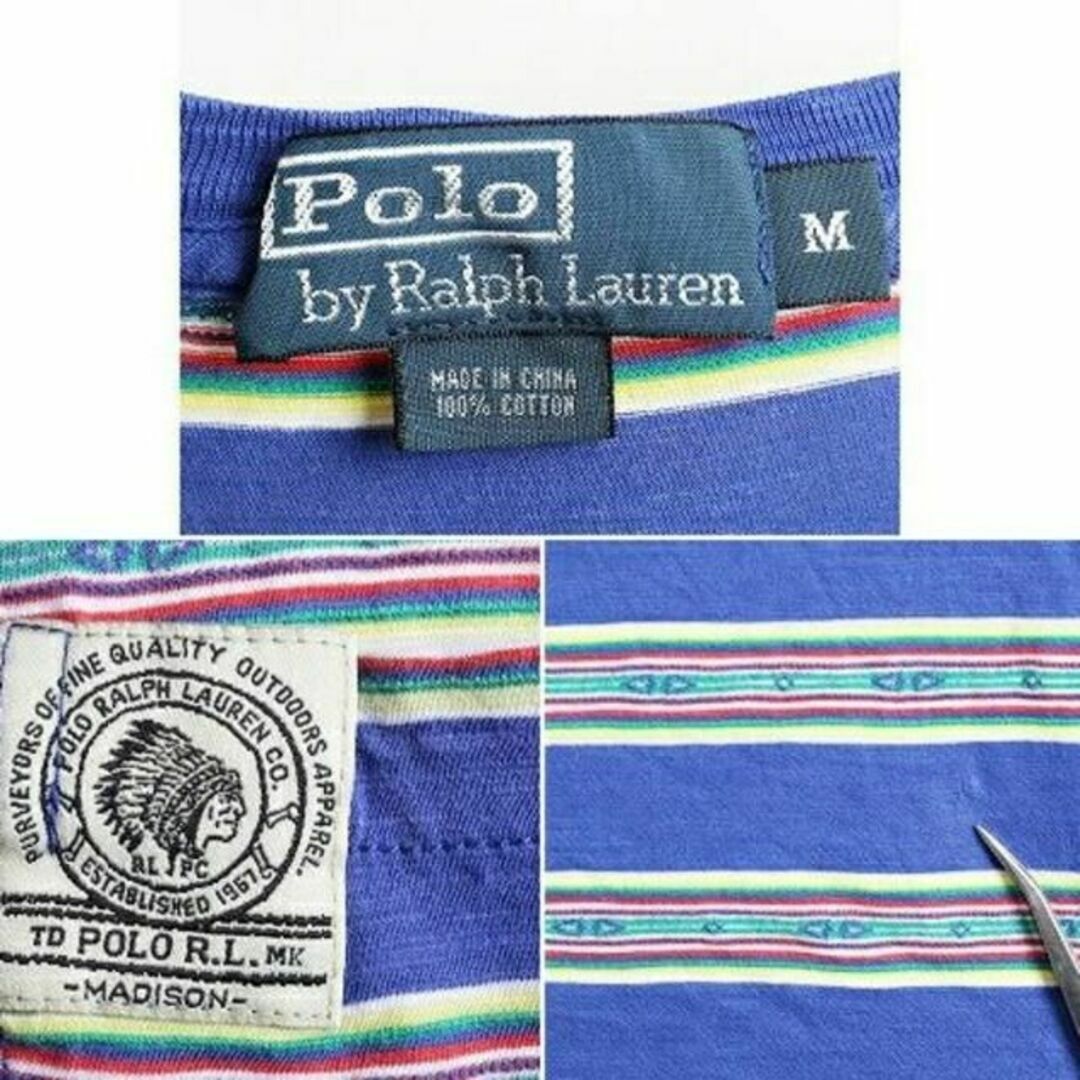 Ralph Lauren(ラルフローレン)の90's ■ POLO ポロ ラルフローレン ポケット付き マルチカラー ネイテ メンズのトップス(Tシャツ/カットソー(半袖/袖なし))の商品写真