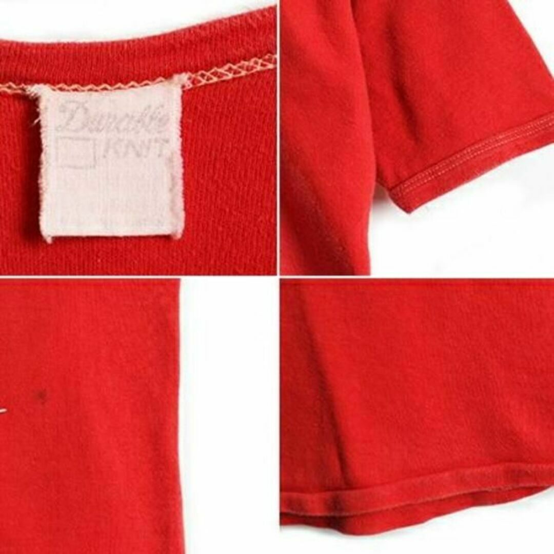 パキ綿 70s 80s ビンテージ ■ Durable リブ編み コットン 半袖 4