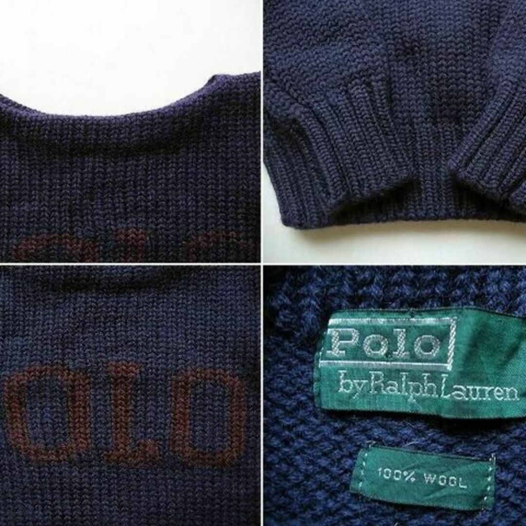 POLO RALPH LAUREN(ポロラルフローレン)のベビー■POLOラルフローレンボートネックウールセーター(4T)紺■返品不可■ キッズ/ベビー/マタニティのキッズ服男の子用(90cm~)(ニット)の商品写真