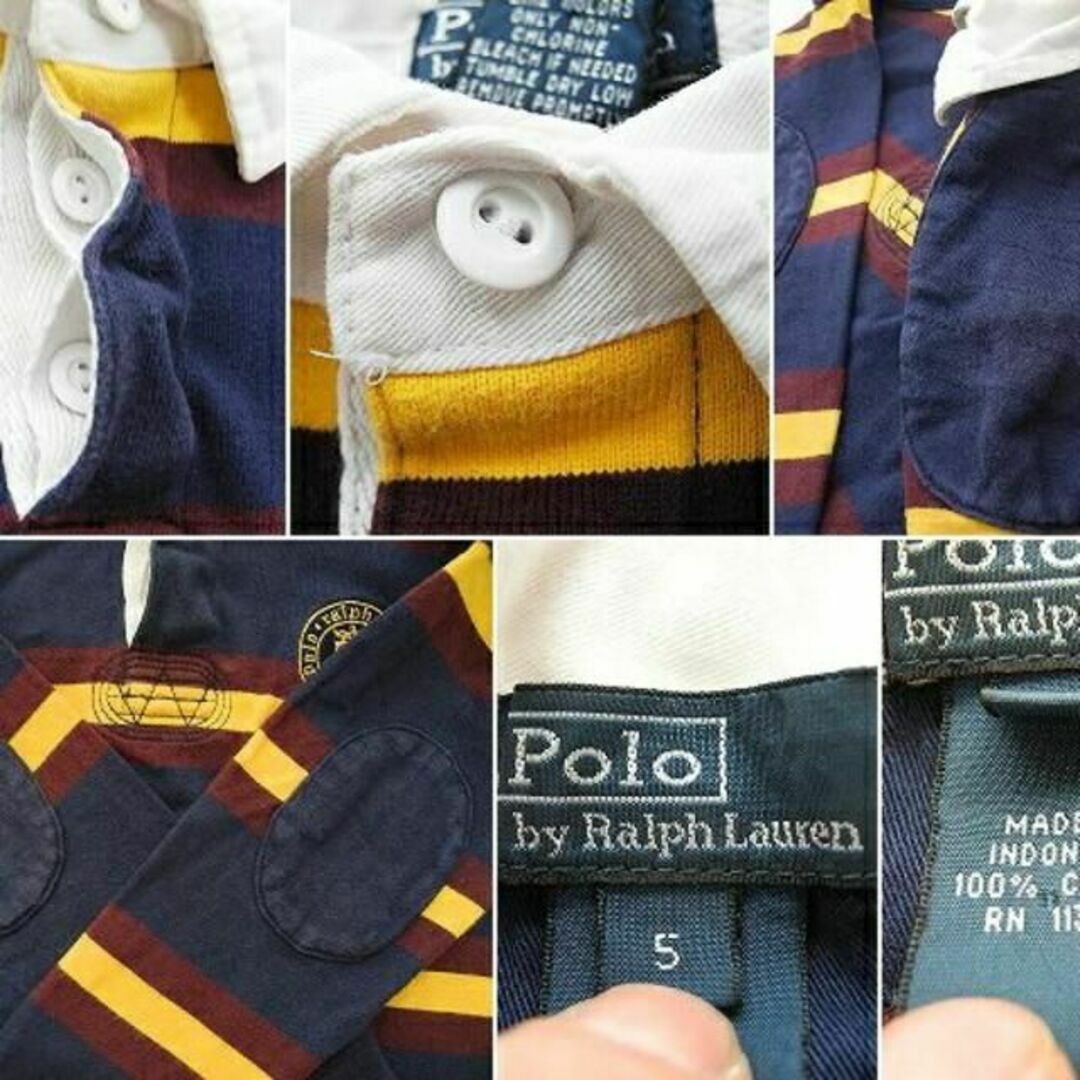 POLO RALPH LAUREN(ポロラルフローレン)のキッズ■POLOラルフローレンバックパネル付ボーダー長袖ラグビーシャツ/KIDS キッズ/ベビー/マタニティのキッズ服男の子用(90cm~)(ブラウス)の商品写真