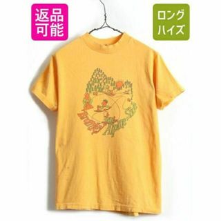 70's ビンテージ ■ 企業物 イラスト 染み込み プリント 半袖 Tシャツ (Tシャツ/カットソー(半袖/袖なし))