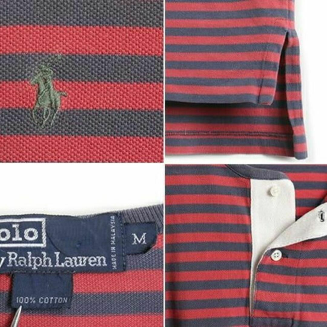 Ralph Lauren(ラルフローレン)の90's オールド ■ POLO ポロ ラルフローレン ボーダー ヘンリーネック メンズのトップス(Tシャツ/カットソー(半袖/袖なし))の商品写真