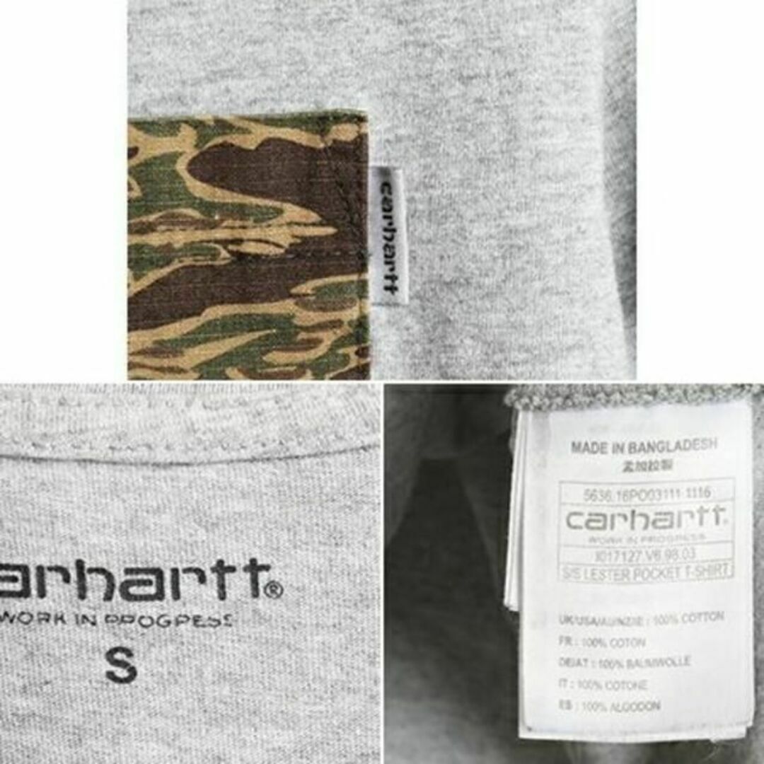 carhartt(カーハート)の希少サイズ S ■ カーハート WIP クルーネック 迷彩 ポケット付き 半袖  メンズのトップス(Tシャツ/カットソー(半袖/袖なし))の商品写真
