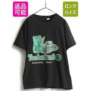 ティンバーランド(Timberland)の90s USA製 人気 黒 ■ Timberland ティンバーランド イエロー(Tシャツ/カットソー(半袖/袖なし))