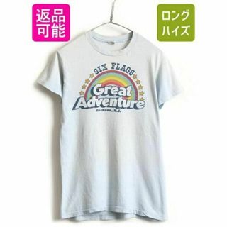 70's USA製 ビンテージ ■ シックス フラッグス 染み込み プリント 半(Tシャツ/カットソー(半袖/袖なし))