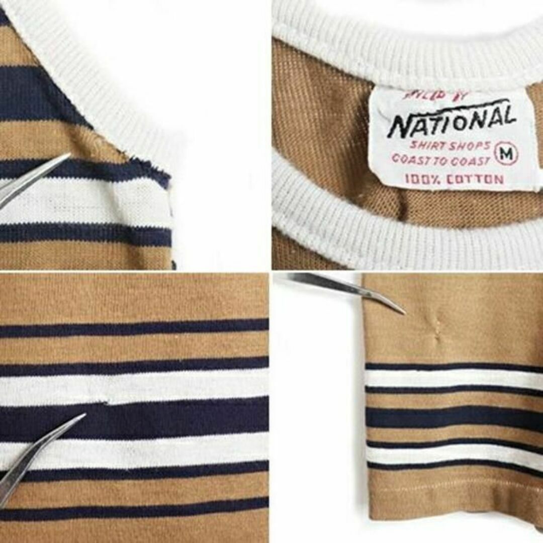 70s ビンテージ ■ NATIONAL ナショナル 100% コットン マルチ メンズのトップス(タンクトップ)の商品写真