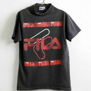 フィラ(FILA)の人気の黒■USA製 90'sフィラ FILA デカロゴ両面プリント半袖Tシャツ((Tシャツ(半袖/袖なし))