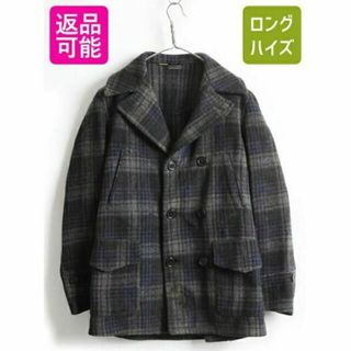 30's 40's ビンテージ ★ チェック ウール ダブルブレスト マッキーノ(ダッフルコート)