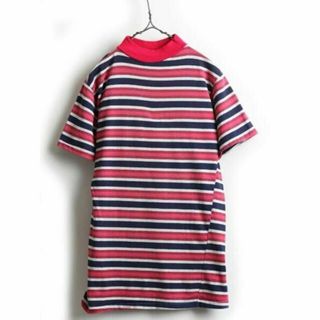 70's ビンテージ ★ MORTYN TOGS INC モックネック マルチ (Tシャツ/カットソー(半袖/袖なし))