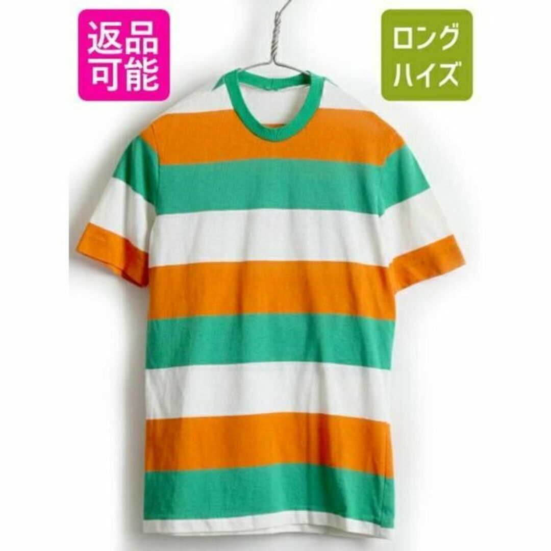 70's 80's ビンテージ ★ 太 ボーダー 柄 半袖 Tシャツ ( メンズ メンズのトップス(Tシャツ/カットソー(半袖/袖なし))の商品写真