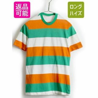 70's 80's ビンテージ ★ 太 ボーダー 柄 半袖 Tシャツ ( メンズ(Tシャツ/カットソー(半袖/袖なし))